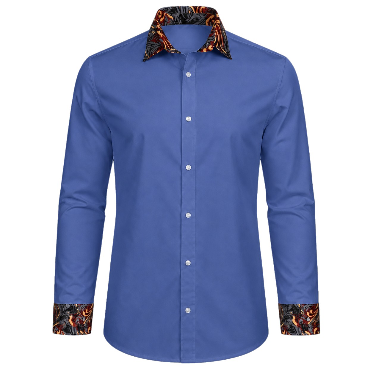 Men's Lounge Shirt, Sublimated Cuff & Collar, Long Sleeve, Poly Cotton 110g - Image 11