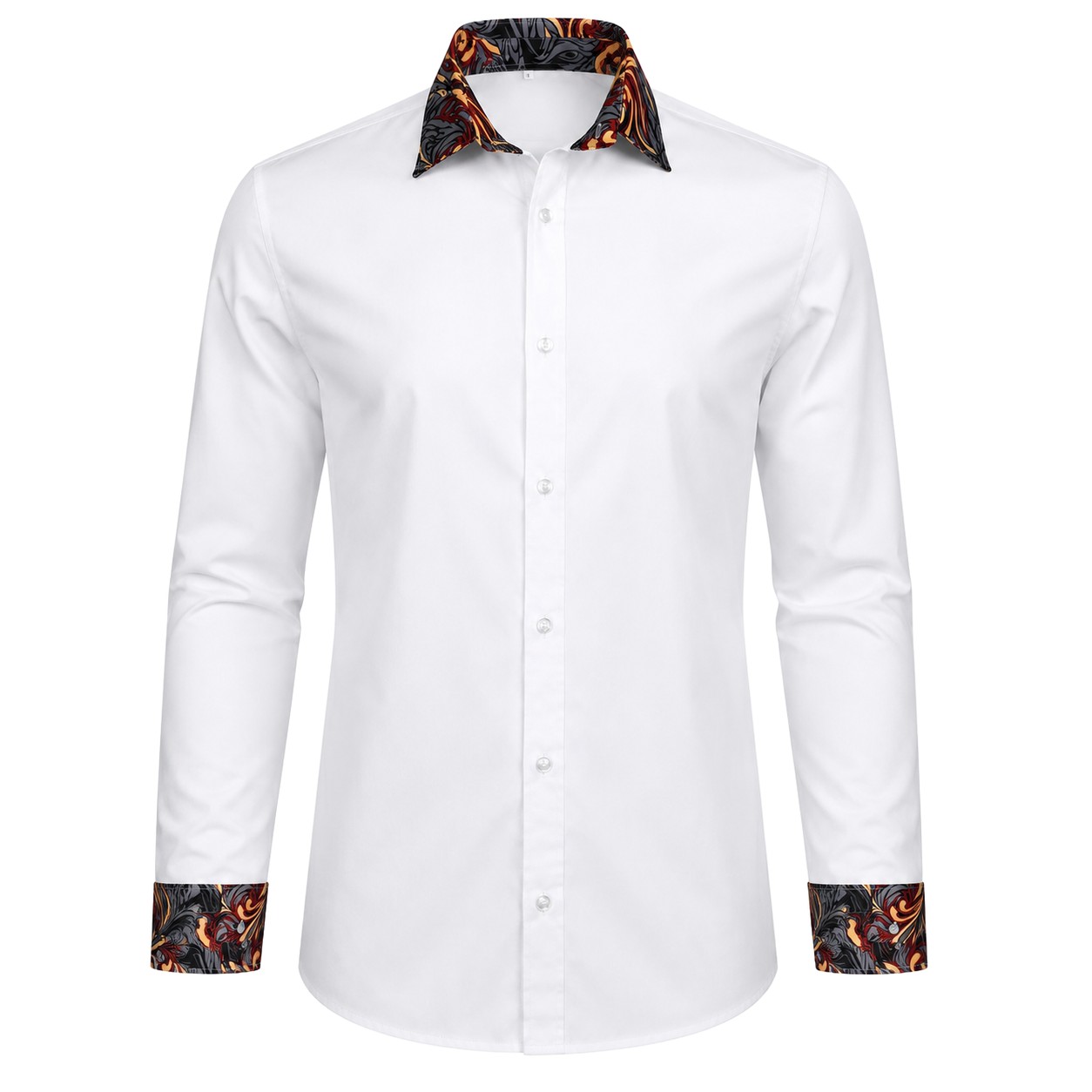 Men's Lounge Shirt, Sublimated Cuff & Collar, Long Sleeve, Poly Cotton 110g - Image 12