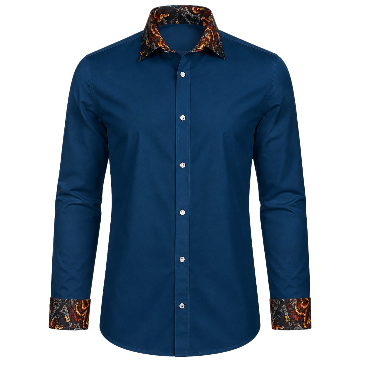 Men's Lounge Shirt, Sublimated Cuff & Collar, Long Sleeve, Poly Cotton 110g - Image 13