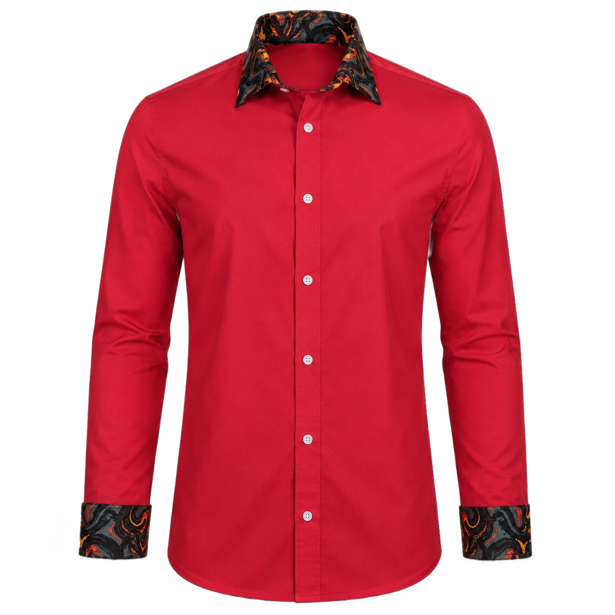 Men's Lounge Shirt, Sublimated Cuff & Collar, Long Sleeve, Poly Cotton 110g - Image 14