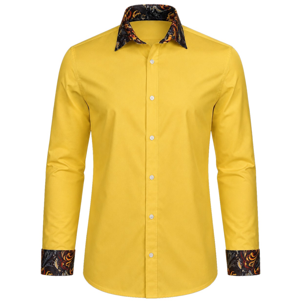 Men's Lounge Shirt, Sublimated Cuff & Collar, Long Sleeve, Poly Cotton 110g - Image 5
