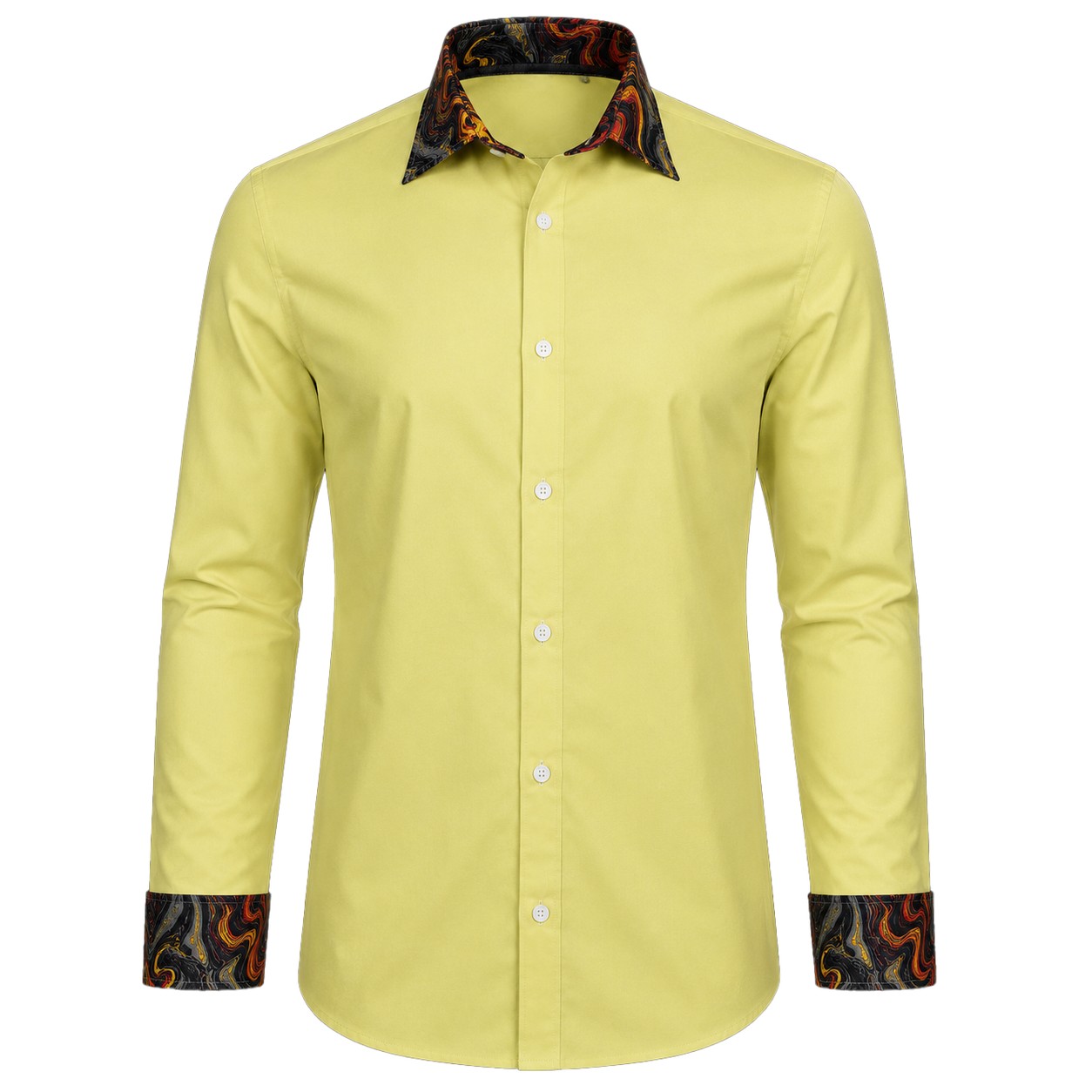 Men's Lounge Shirt, Sublimated Cuff & Collar, Long Sleeve, Poly Cotton 110g - Image 7