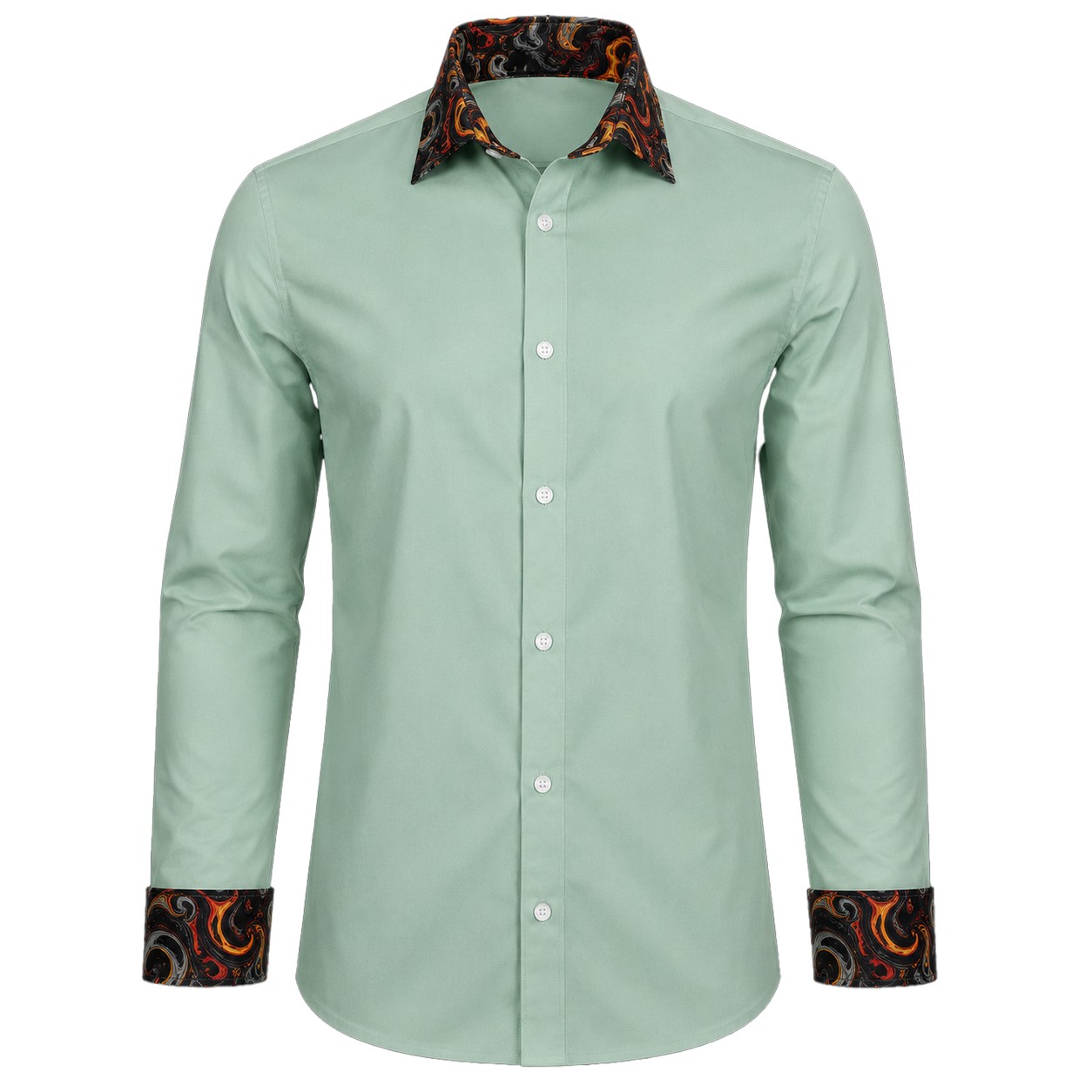Men's Lounge Shirt, Sublimated Cuff & Collar, Long Sleeve, Poly Cotton 110g - Image 8
