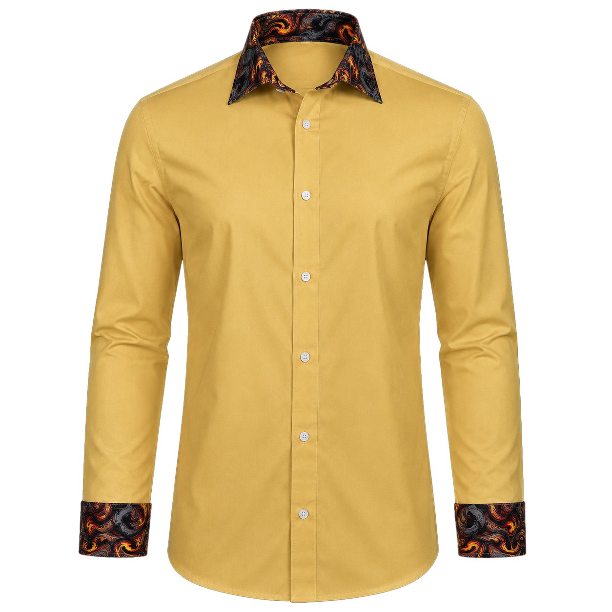 Men's Lounge Shirt, Sublimated Cuff & Collar, Long Sleeve, Poly Cotton 110g - Image 9