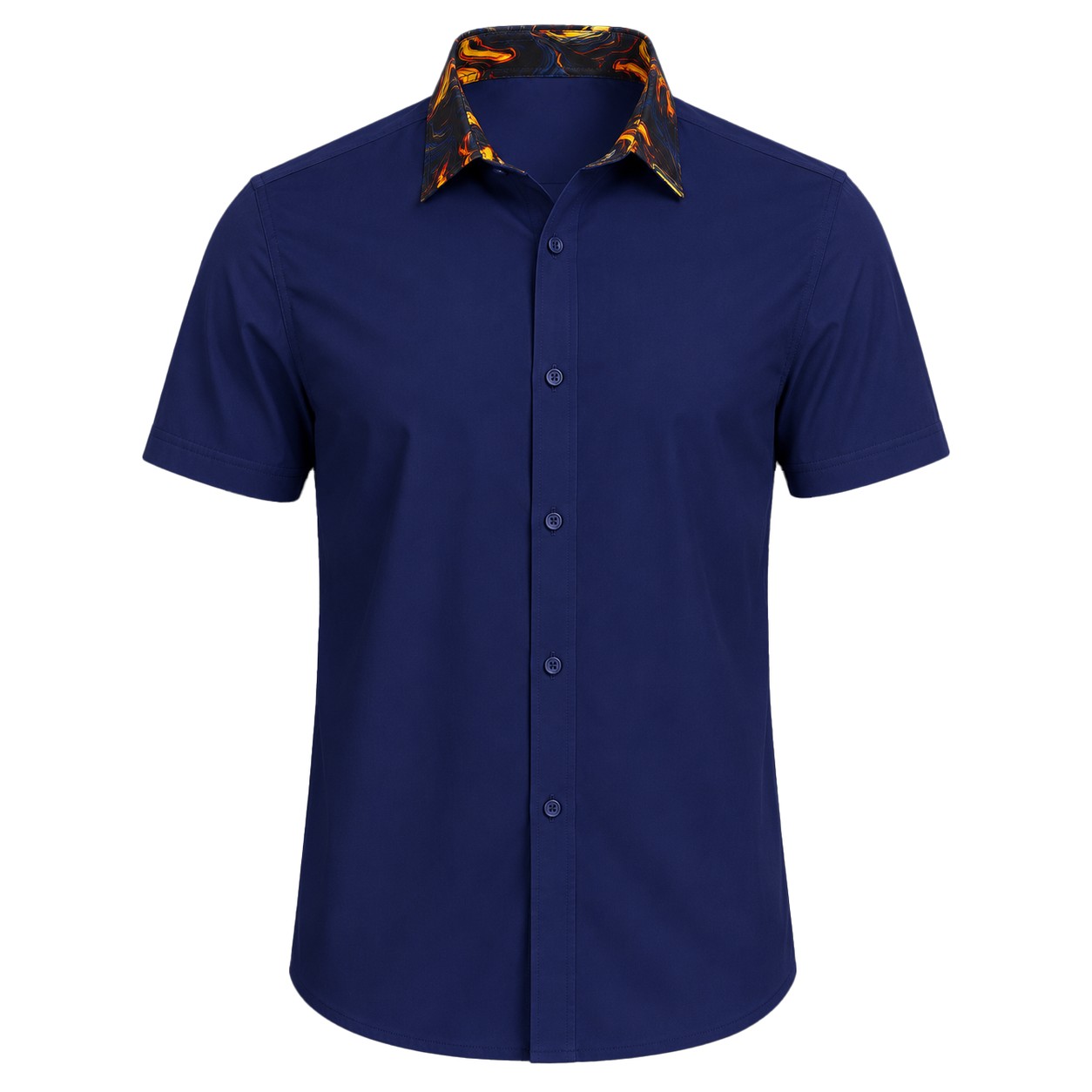 Men's Lounge Shirt, Sublimated Collar, Short Sleeve, Poly Cotton 110g - Image 2
