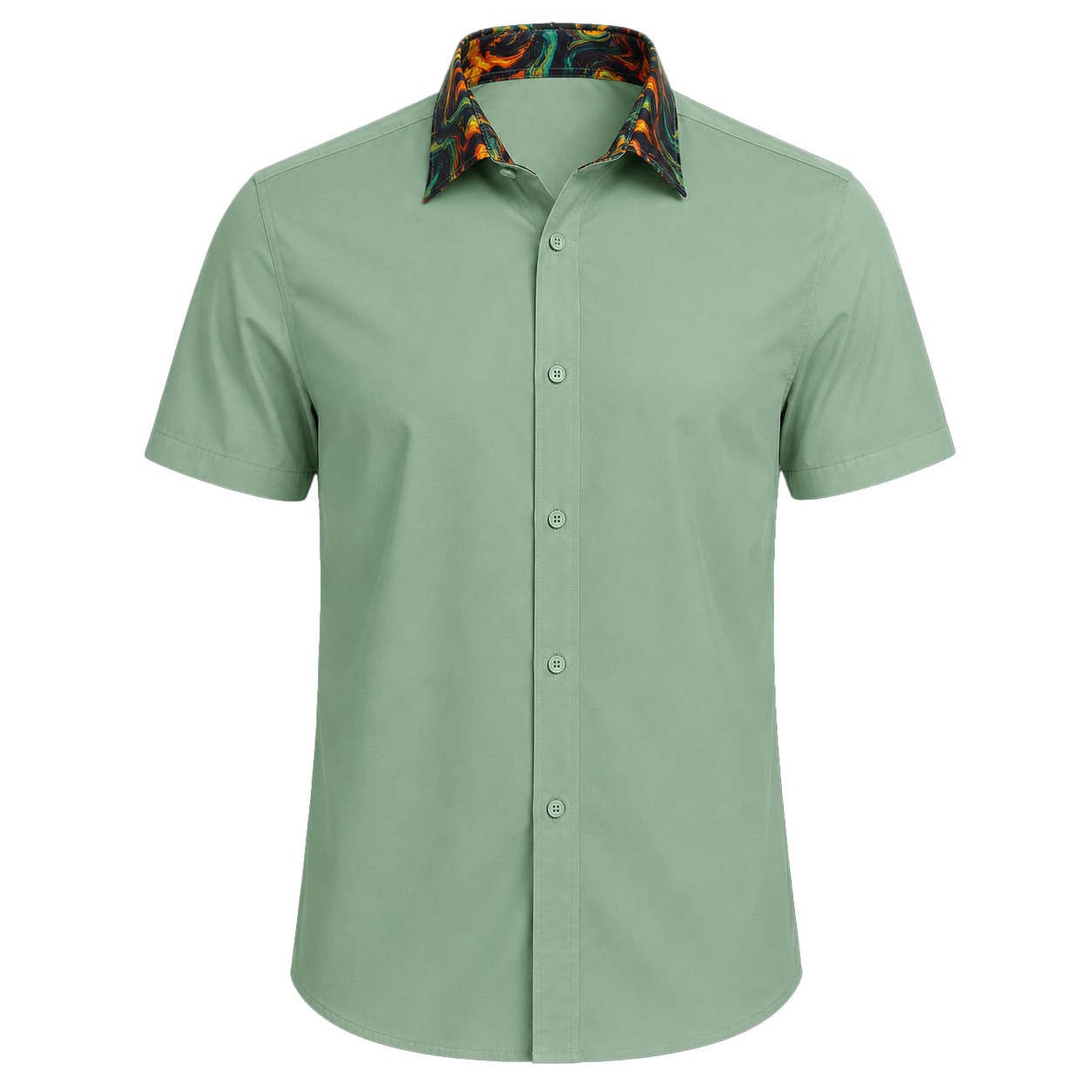 Men's Lounge Shirt, Sublimated Collar, Short Sleeve, Poly Cotton 110g - Image 9
