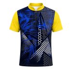 Dye Sub Men's Mandarin Collar 1/4 Zip Shirt, Fitted Short Sleeve, Drop Needle