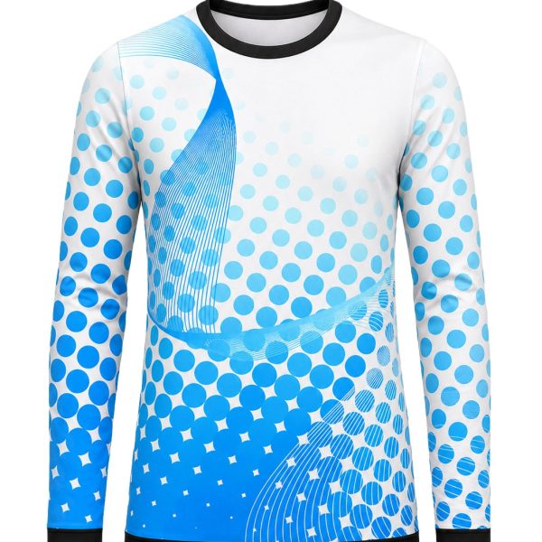 Dye Sub Men's Ringer Crew Neck T-shirt, Fitted Long Sleeve, Sport Tec