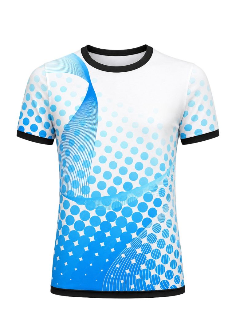 Dye Sub Men's Ringer Crew Neck T-shirt, Fitted Short Sleeve, Sport Tec