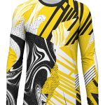 Dye Sub Men's Ringer Crew Neck T-shirt, Raglan Long Sleeve, Reverse Birdseye