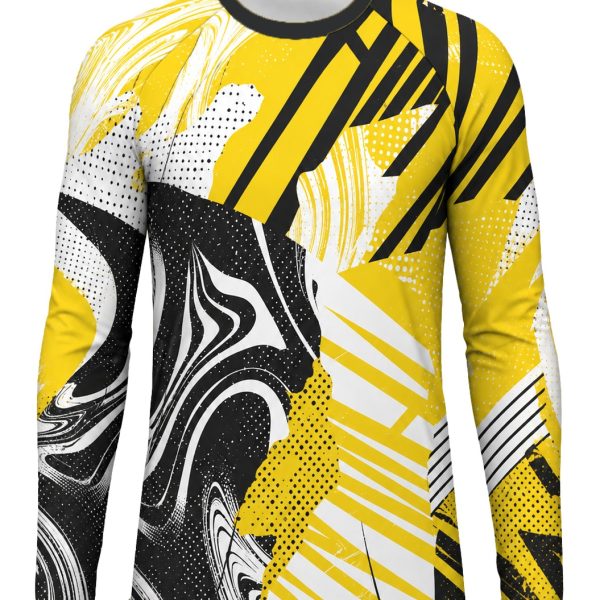 Dye Sub Men's Ringer Crew Neck T-shirt, Raglan Long Sleeve, Sport Tec