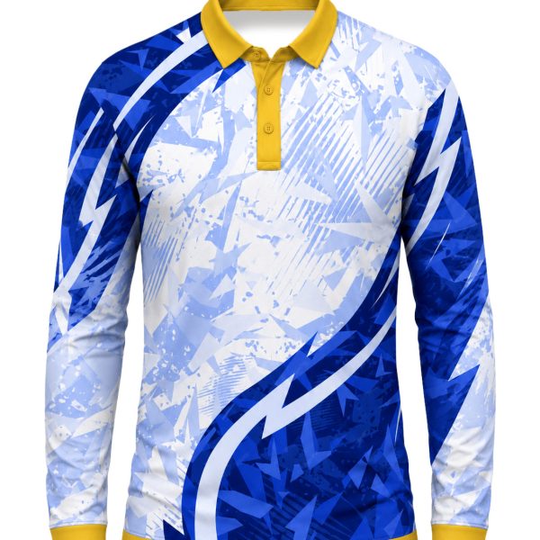 Dye Sub Men's Ringer Golf Shirt, Fitted Long Sleeve, Sport Tec