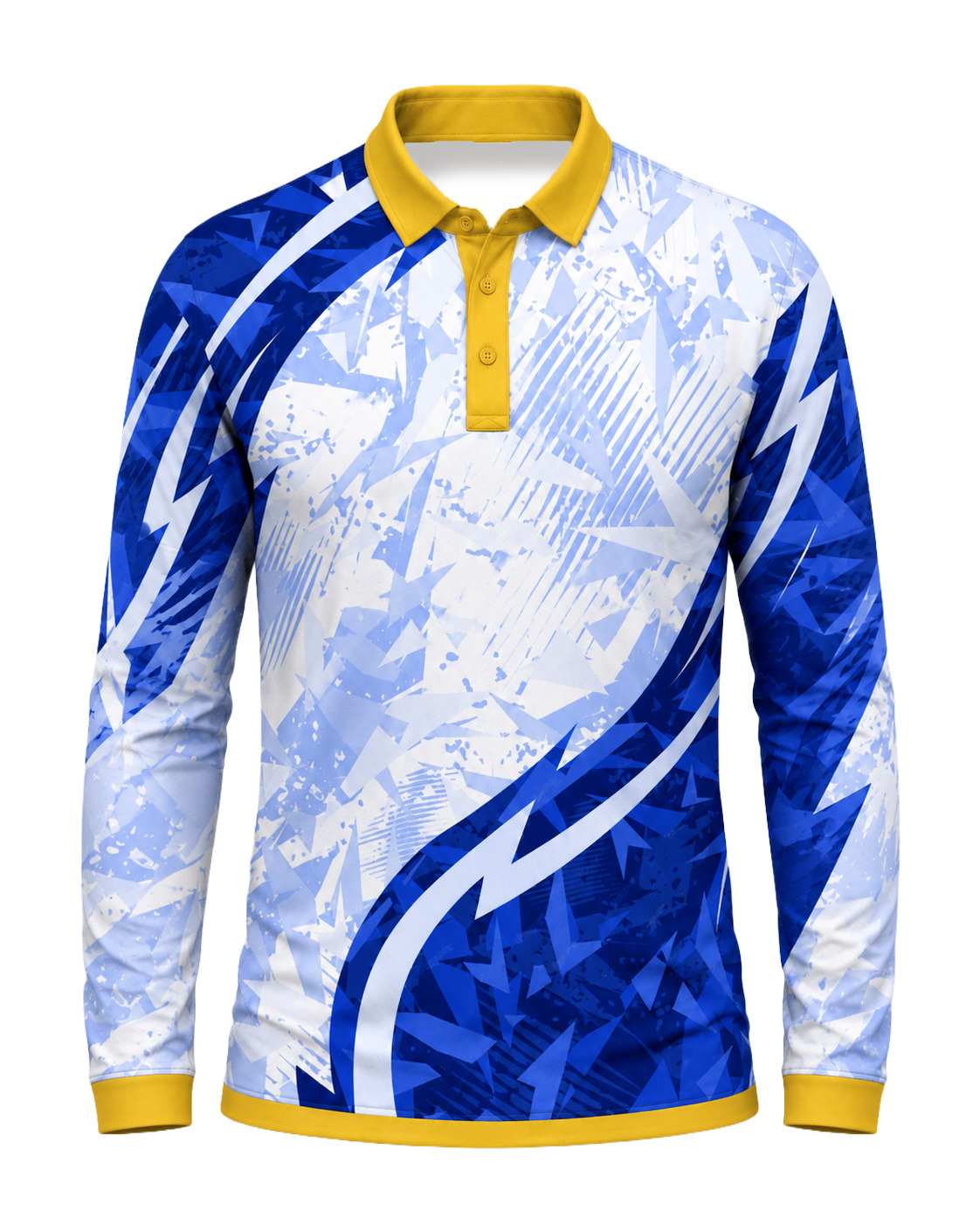 Dye Sub Men's Ringer Golf Shirt, Fitted Long Sleeve, Sport Tec