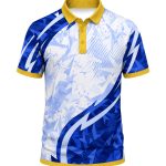 Dye Sub Men's Ringer Golf Shirt, Fitted Short Sleeve, Birdseye