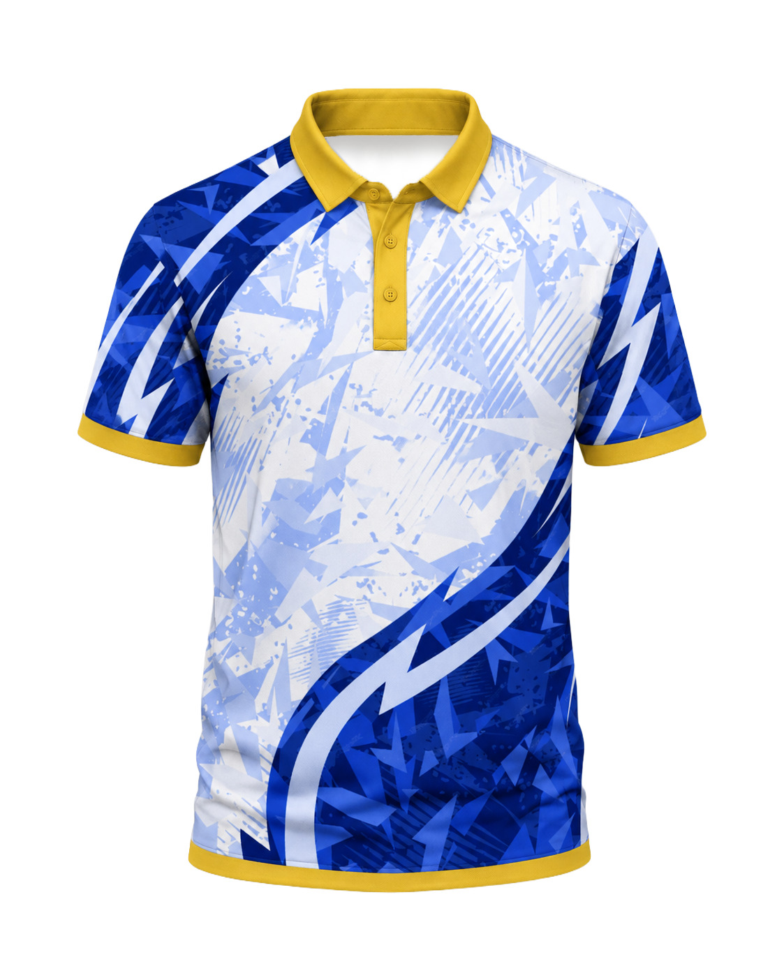 Dye Sub Men's Ringer Golf Shirt, Fitted Short Sleeve, Birdseye