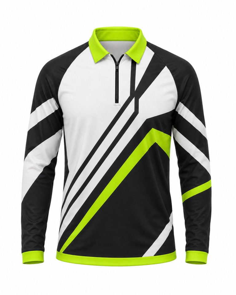 Dye Sub Men's Ringer Golf Shirt, Raglan Long Sleeve, Reverse Birdseye