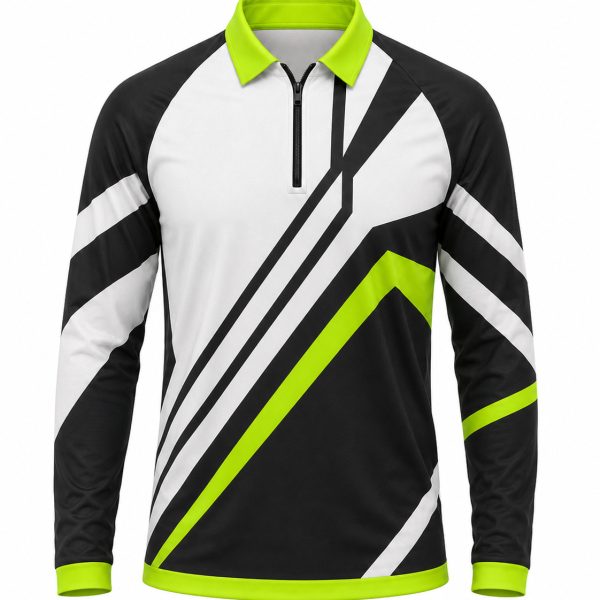 Dye Sub Men's Ringer Golf Shirt, Raglan Long Sleeve, Sport Tec