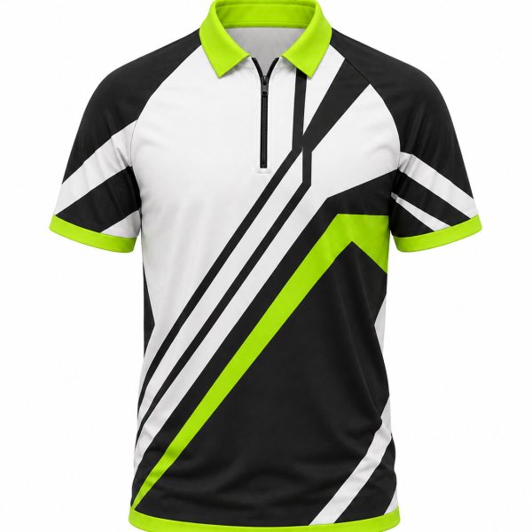 Dye Sub Men's Ringer Golf Shirt, Raglan Short Sleeve, Reverse Birdseye