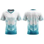 Dye Sub Men's V-Neck T-shirt, Fitted Short Sleeve, Sport Tec