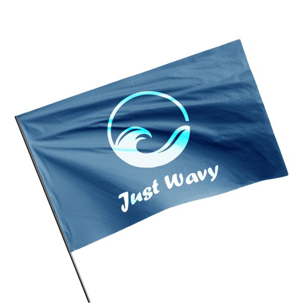 Waving flag 900mm x 600mm, Single Sided, (MOQ 25)