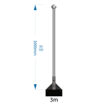 Flagpole 3m with wall bracket select (W1 -W2 -W3) including installation (one unit)