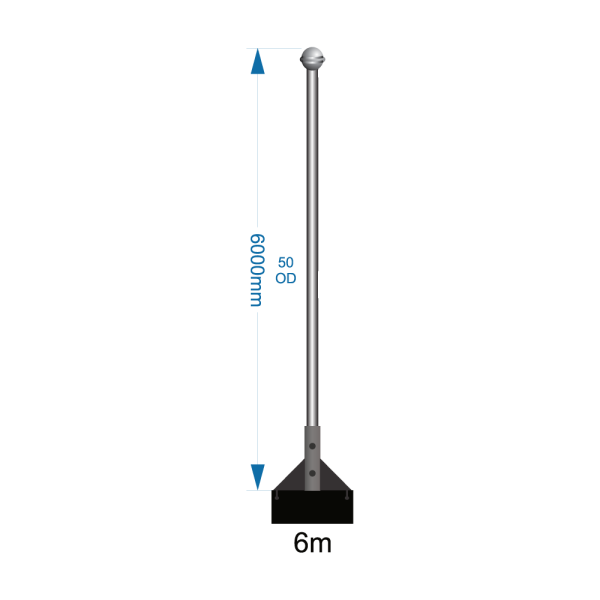 Swivel Base Flagpole 6m - including installation (one unit)