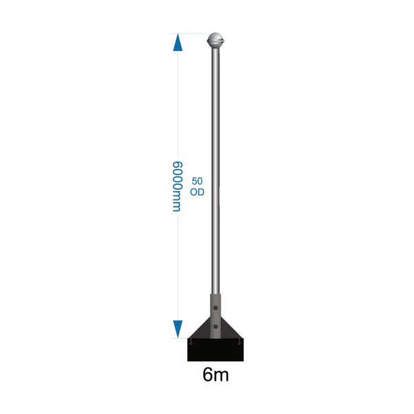 Swivel Base Flagpole 6m - including installation (one unit)