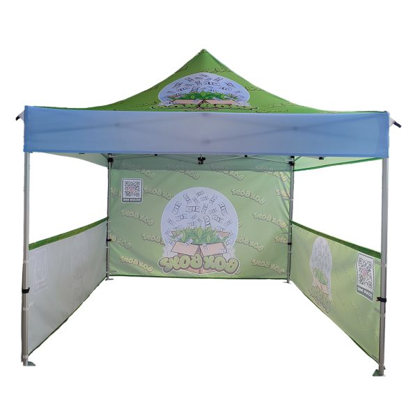 ProMAX Gazebo Combo 3 x 3m, Dye Sub, Aluminium, Complete, 1x 3m Full Wall, 2x 3m Half Wall with Support Arm