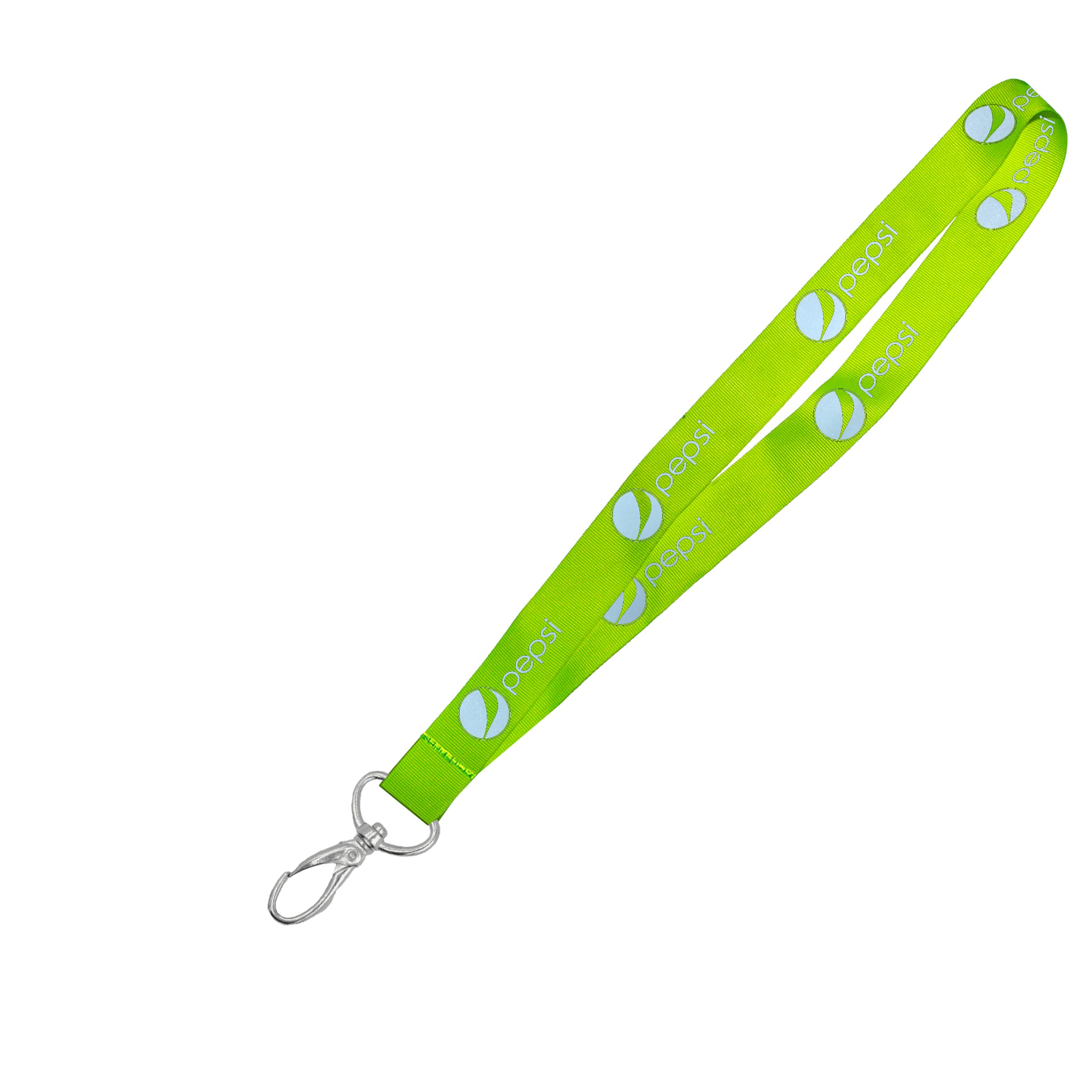 Hi-Viz Lanyard Silver Reflective Print D/Sided with Lobster Clip - Image 3