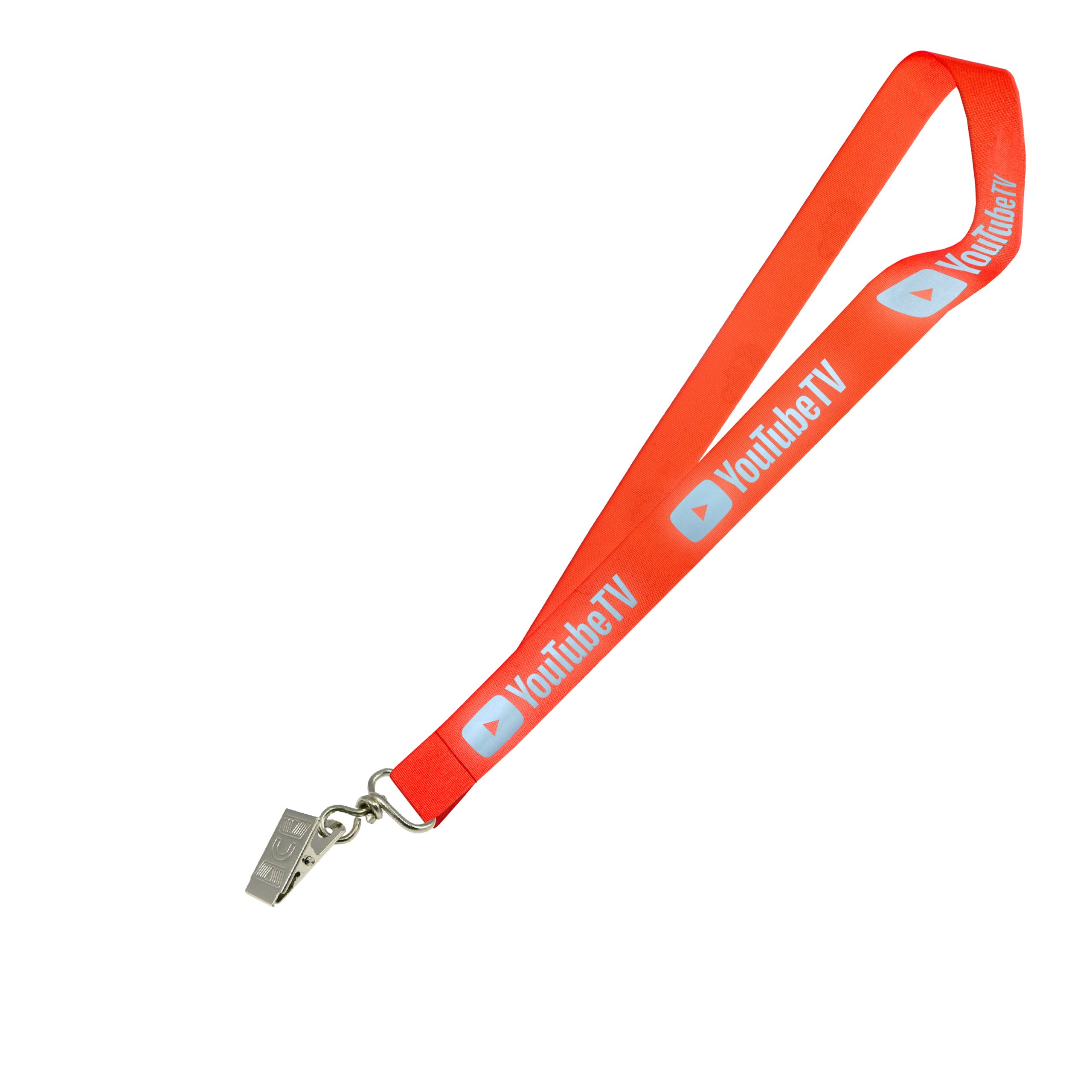 Hi-Viz Lanyard Silver Reflective Print S/Sided with Crocodile Clip - Image 2