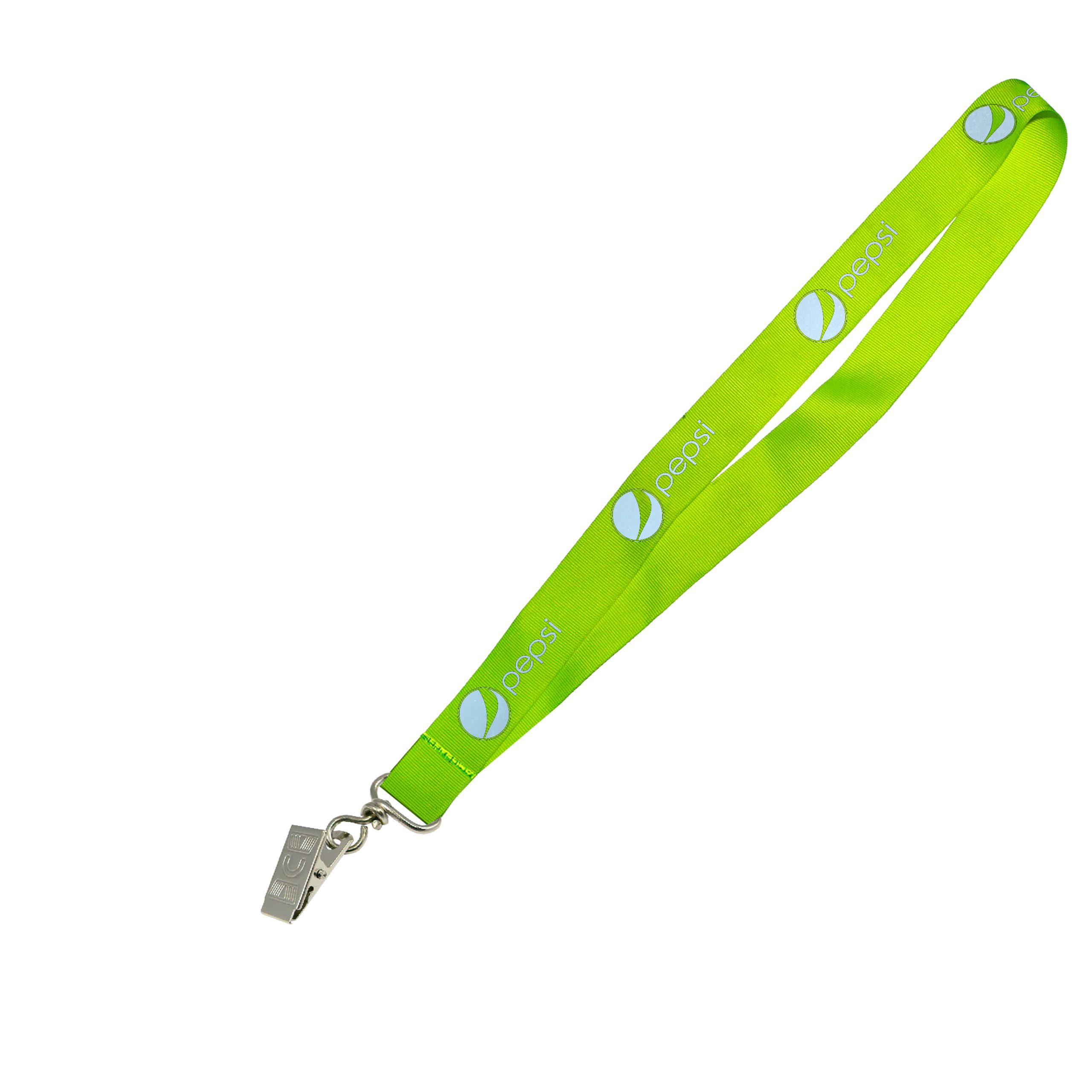 Hi-Viz Lanyard Silver Reflective Print S/Sided with Crocodile Clip - Image 3