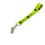 Hi-Viz Wrist Phone Strap Black Sublimation Print D/Sided with Crocodile Clip