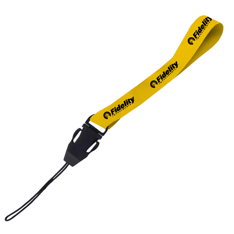 Hi-Viz Wrist Phone Strap Black Sublimation Print S/Sided with Cellphone Clip - Image 2