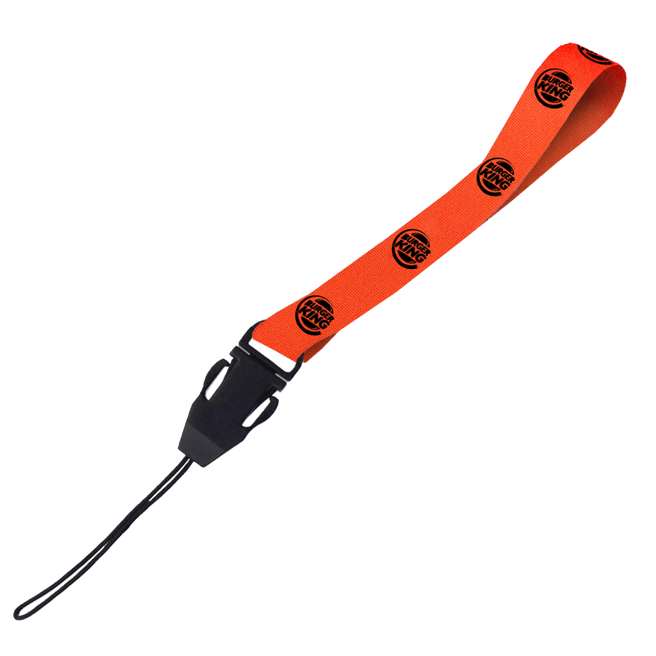 Hi-Viz Wrist Phone Strap Black Sublimation Print S/Sided with Cellphone Clip - Image 3