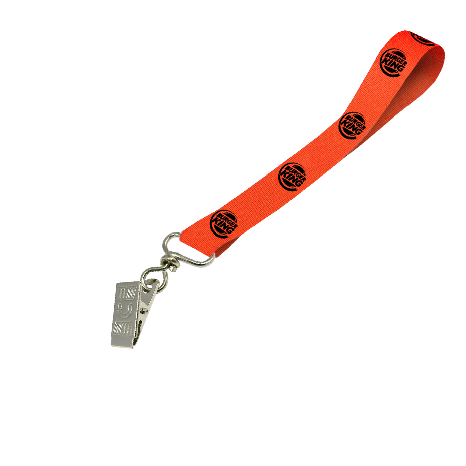 Hi-Viz Wrist Phone Strap Black Sublimation Print S/Sided with Crocodile Clip - Image 3