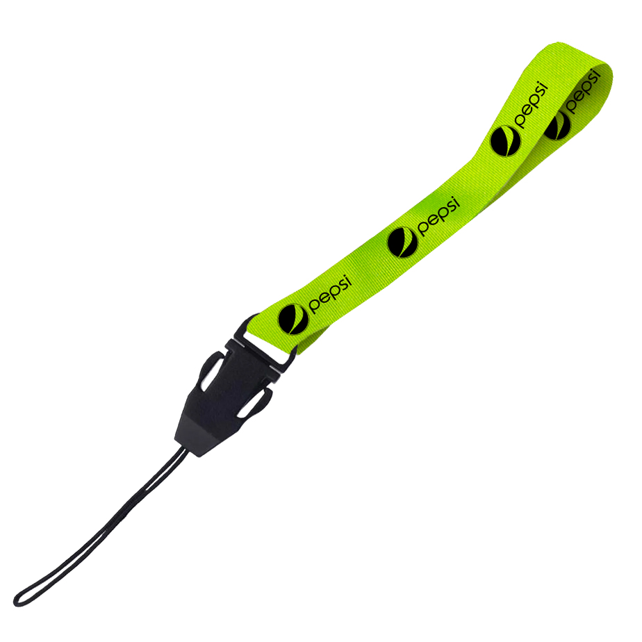 Hi-Viz Wrist Phone Strap Black Sublimation Print D/Sided with Cellphone Clip - Image 3