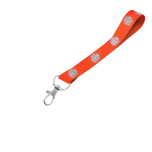 Hi-Viz Wrist Phone Strap Silver Reflective Print S/Sided with Snap Hook