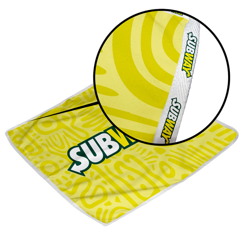 Parsley Quick Drying Tea Towel S/S Print Binded With Personlised Branded Petersham Webbing - Image 2