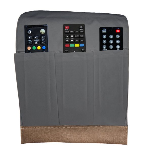Raven Faux Leather/ Fabric Mix Remote Control Sofa Caddy Full Coverage Print