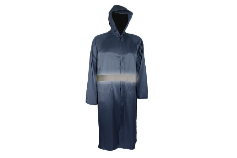 PVC Rubberised Rain Coat With Reflective Tape