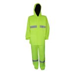 Hi-Viz PVC Rubberised Rain Suit With Reflective Tape