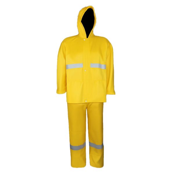 PVC Rubberised Rain Suit With Reflective Tape