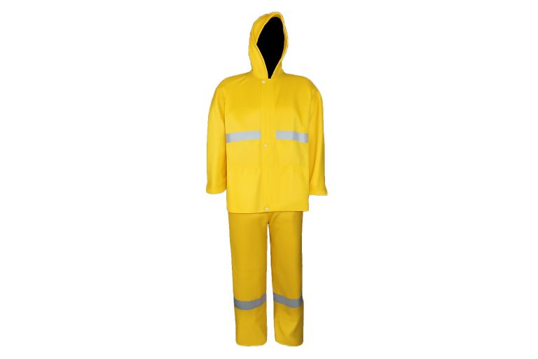 PVC Rubberised Rain Suit With Reflective Tape