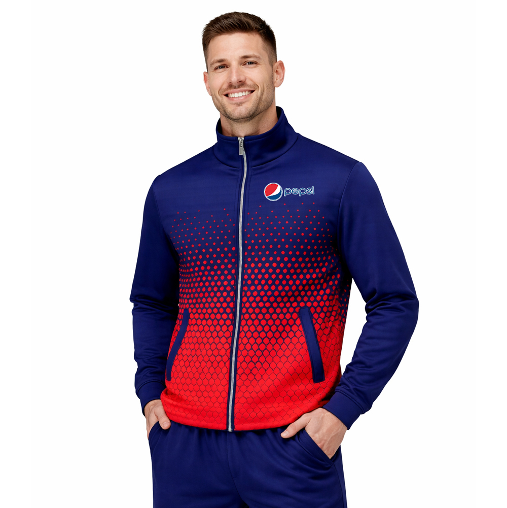 Dye Sublimated Triacetate Tracksuit Jacket (Open Hem & Cuffs)
