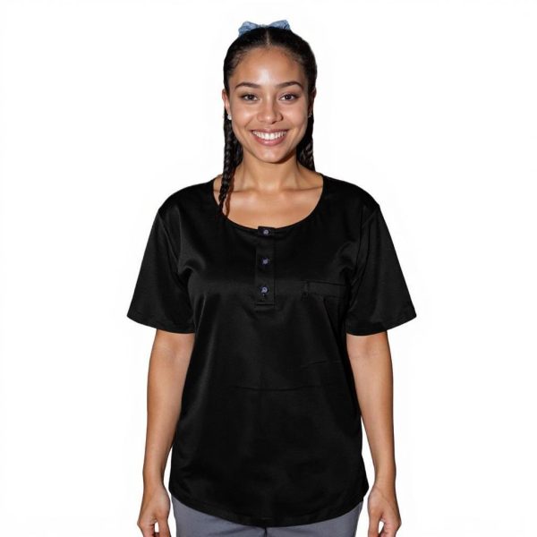 Maasai Buttoned Round Neck Scrubs Ladies