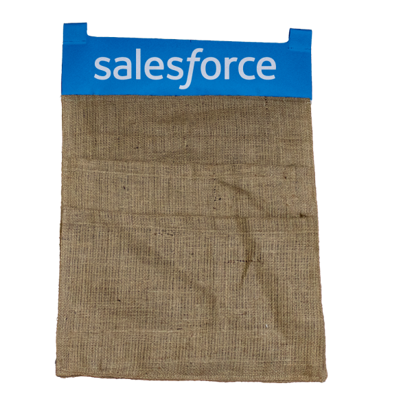 Moringa Hessian / Fabric Mix Hanging Office Organiser