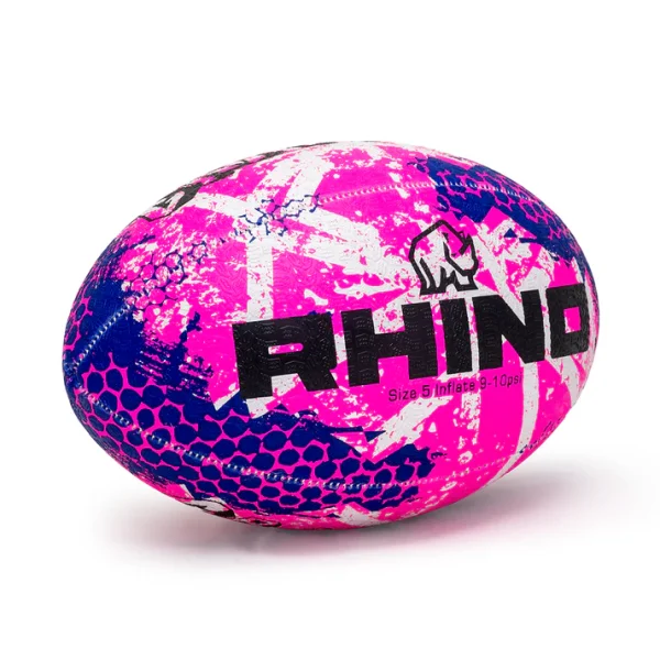 Rhino Graffiti Rugby Ball Pink