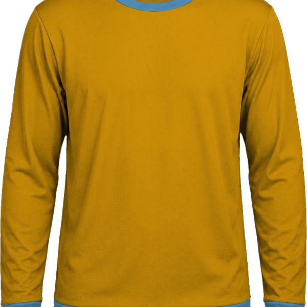 Ringer Kiddies Crew Neck T-shirt, Fitted Long Sleeve, Birdseye