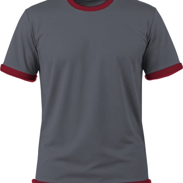 Ringer Kiddies Crew Neck T-shirt, Fitted Short Sleeve, Birdseye