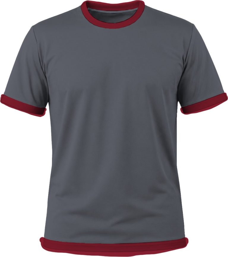 Ringer Kiddies Crew Neck T-shirt, Fitted Short Sleeve, Birdseye